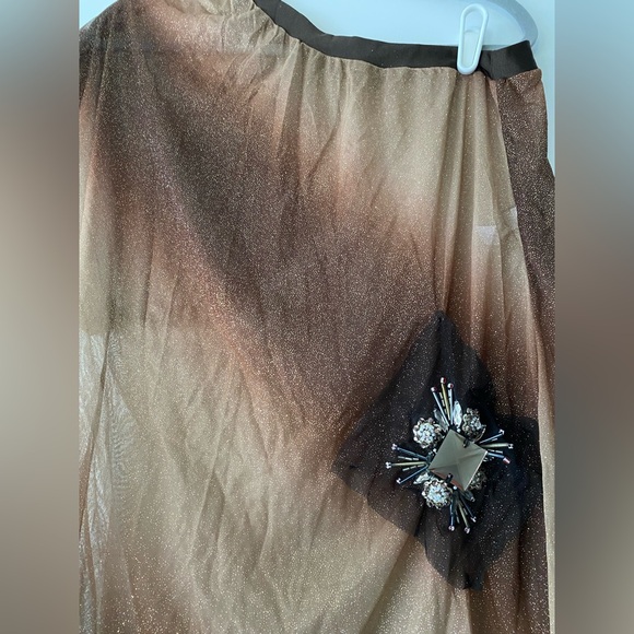 Reverence Gold Brown One Shoulder Top Mini Dress Dance Costume - Picture 3 of 4